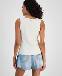 Boss Orange Women's Solid-Color Ribbed-Knit V-Neck Tank Top