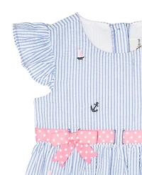 Rare Editions Toddler and Little Girls Nautical Seersucker Dress