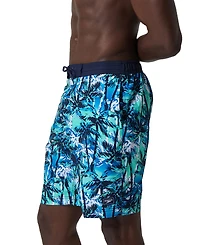 Speedo Men's Hawaiian Sky Bondi Basin Palm Print Drawstring 9" Boardshorts