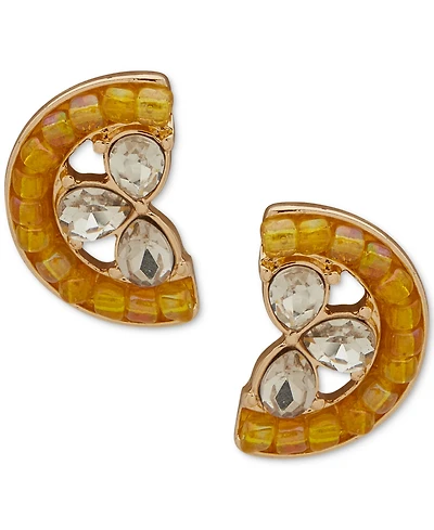 lonna & lilly Gold-Tone Mixed Crystal Lemon Slice Stud Earrings