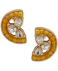 lonna & lilly Gold-Tone Mixed Crystal Lemon Slice Stud Earrings