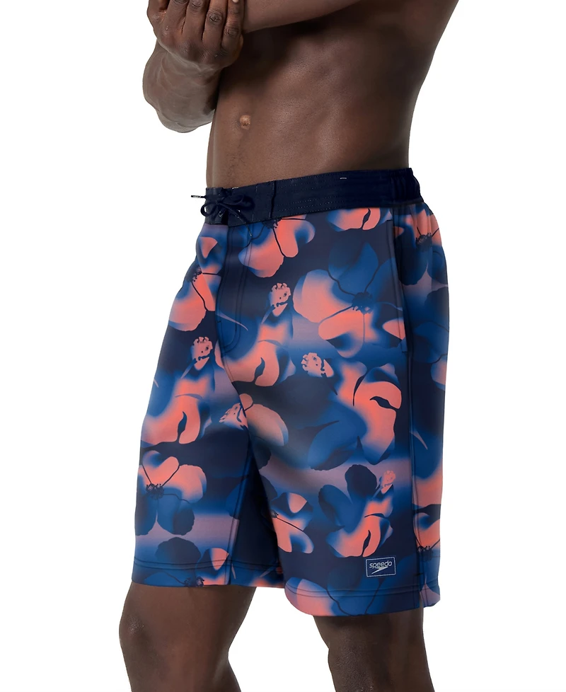 Speedo Men's Bondi Basin Abstract Print Drawstring 9" Boardshorts