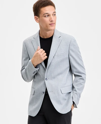 Tommy Hilfiger Men's Modern-Fit Gray Herringbone Sport Coat