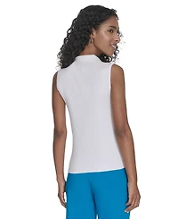 Calvin Klein Women's Johnny-Collar Sleeveless Sweater