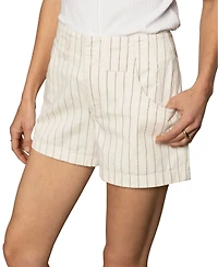 Sanctuary Women's Arden Striped Mid-Rise Denim Shorts
