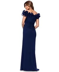 Xscape Petite Ruffled Sweetheart-Neck Fit & Flare Gown