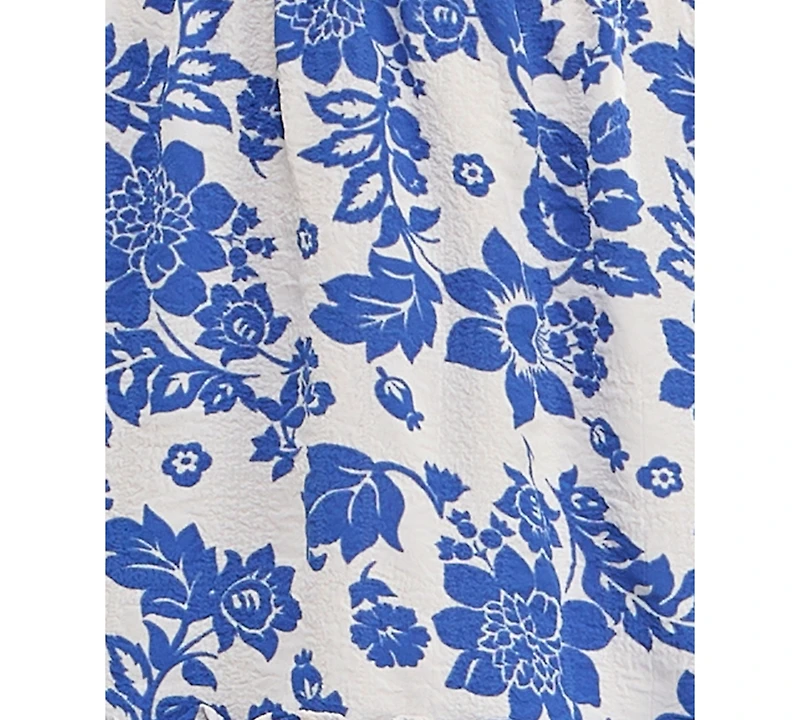Crystal Doll Juniors' Floral-Print Smocked-Back Dress