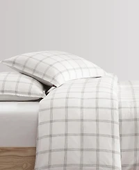 Tommy Hilfiger Modern Windowpane Faux Linen 3-Pc. Duvet Cover Set, Full/Queen