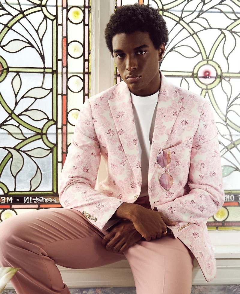 Tallia Men's Slim-Fit Printed Notch-Lapel Sport Coat