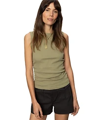 Sanctuary Women's Ribbed Ruched Sleeveless Tank