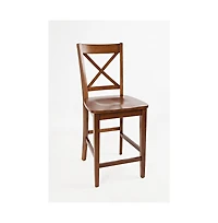 Simplicity Solid Wood Classic X-Back Counter Stool (Set of 2)