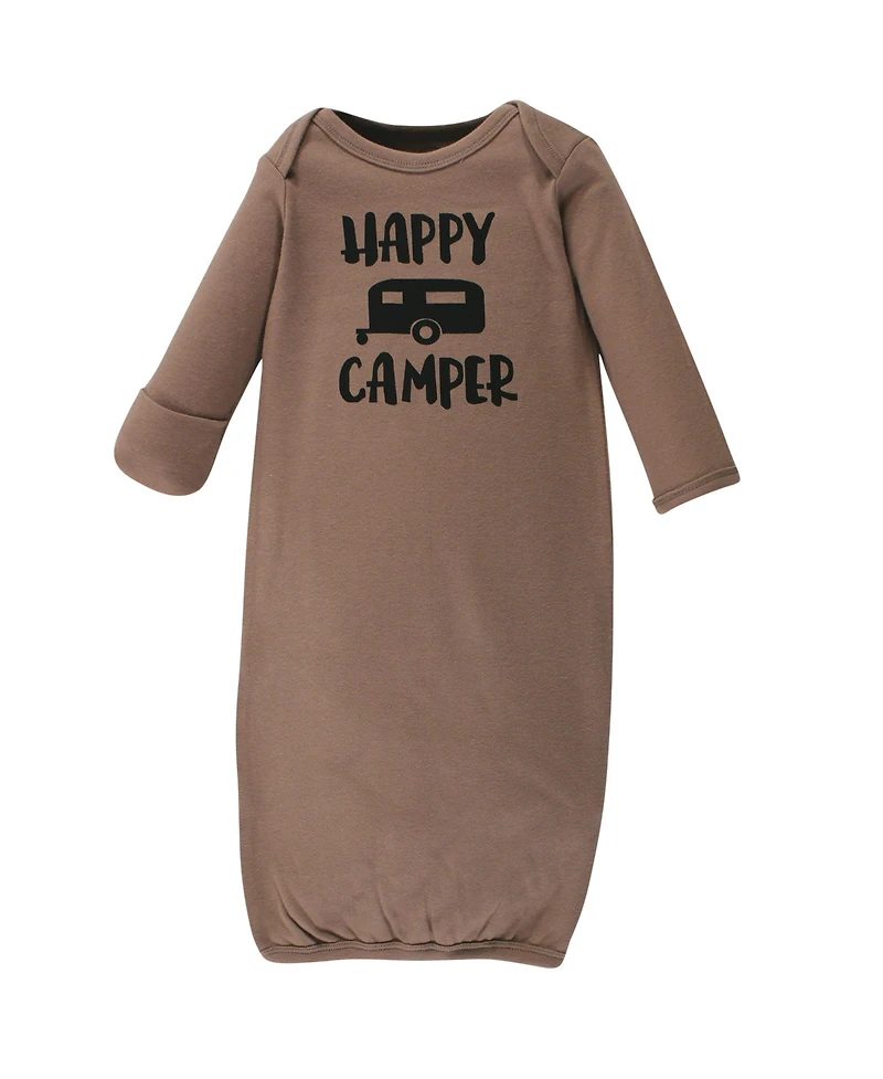 Luvable Friends Baby Boys Unisex Ultra-Soft Interlock Fabric 4-Pack Gowns