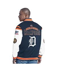 G-iii Sports by Carl Banks Men's Navy Detroit Tigers Recruit Commemorative Full-Snap Varsity Jacket