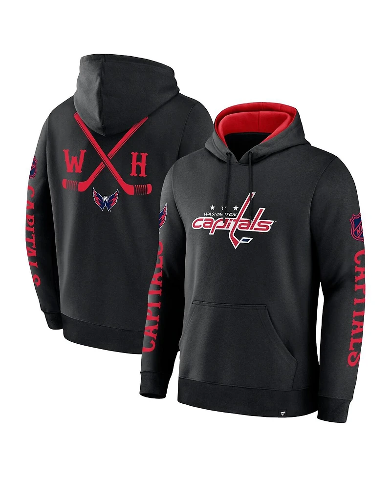 Fanatics Men's Black Washington Capitals Big City Legacy Fleece Pullover Hoodie