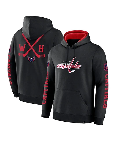 Fanatics Men's Black Washington Capitals Big City Legacy Fleece Pullover Hoodie