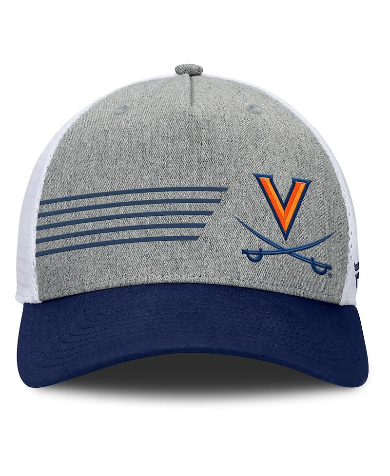 Fanatics Men's Heather Gray/Navy Virginia Cavaliers Profile Trucker Adjustable Hat