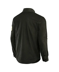 Fanatics Men's Olive Oregon Ducks Corduroy Full-Button Shacket