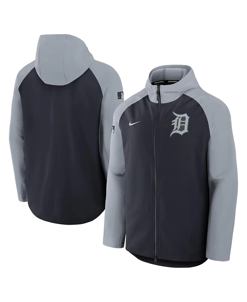 Nike Men's /Navy Detroit Tigers Authentic Collection Raglan Performance Full-Zip Jacket