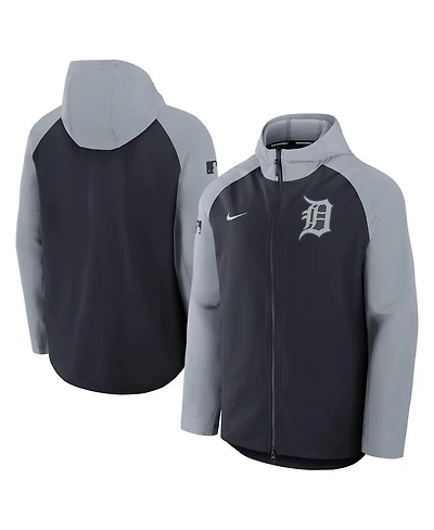 Nike Men's /Navy Detroit Tigers Authentic Collection Raglan Performance Full-Zip Jacket