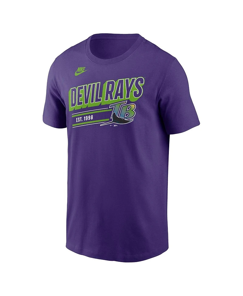 Nike Men's Purple Tampa Bay Rays Cooperstown Collection Retro T-Shirt