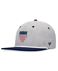 Fanatics Men's Heather Gray/Navy Team Usa Eagle Snapback Hat