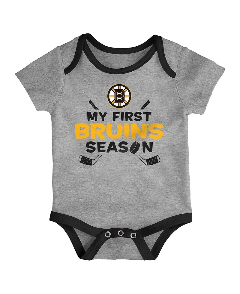 Outerstuff Baby Boys and Girls 3-Piece Boston Bruins Legend Bodysuit Set
