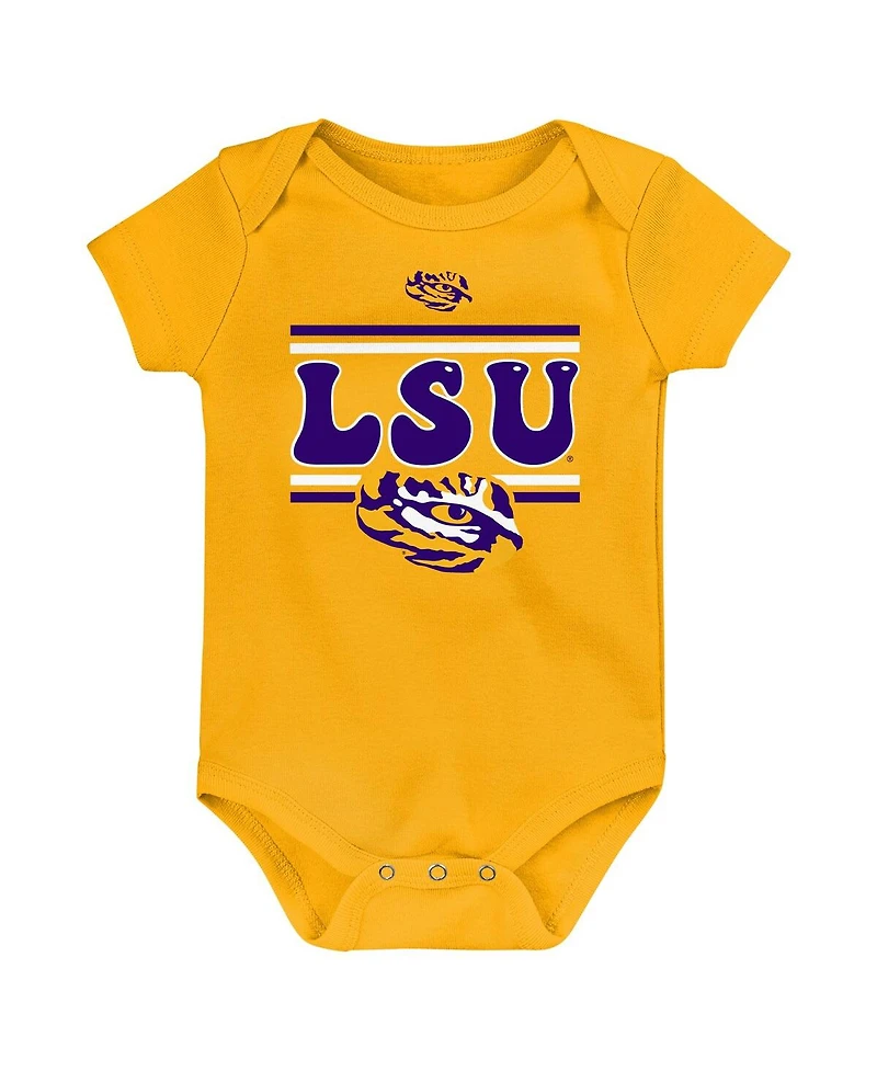 Outerstuff Newborn Purple Lsu Tigers Sunday Comics Bodysuit 3-Pack