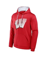Fanatics Men's Red Wisconsin Badgers Defender Dot Faded Primary Pullover Hoodie