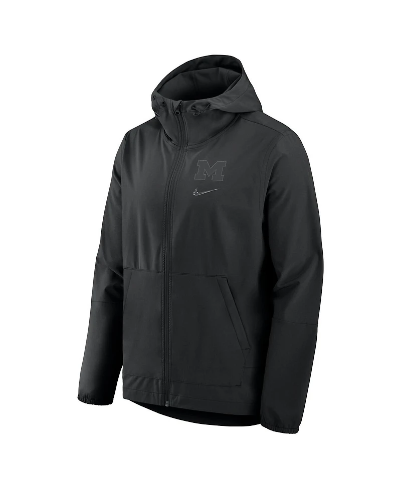 Nike Men's Black Michigan Wolverines Performance Full-Zip Woven Jacket