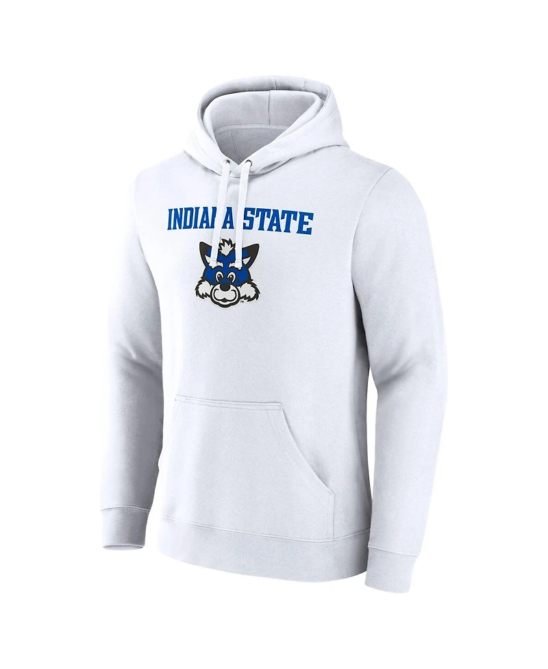 Fanatics Men's White Indiana State Sycamores Primary Logo Pullover Hoodie