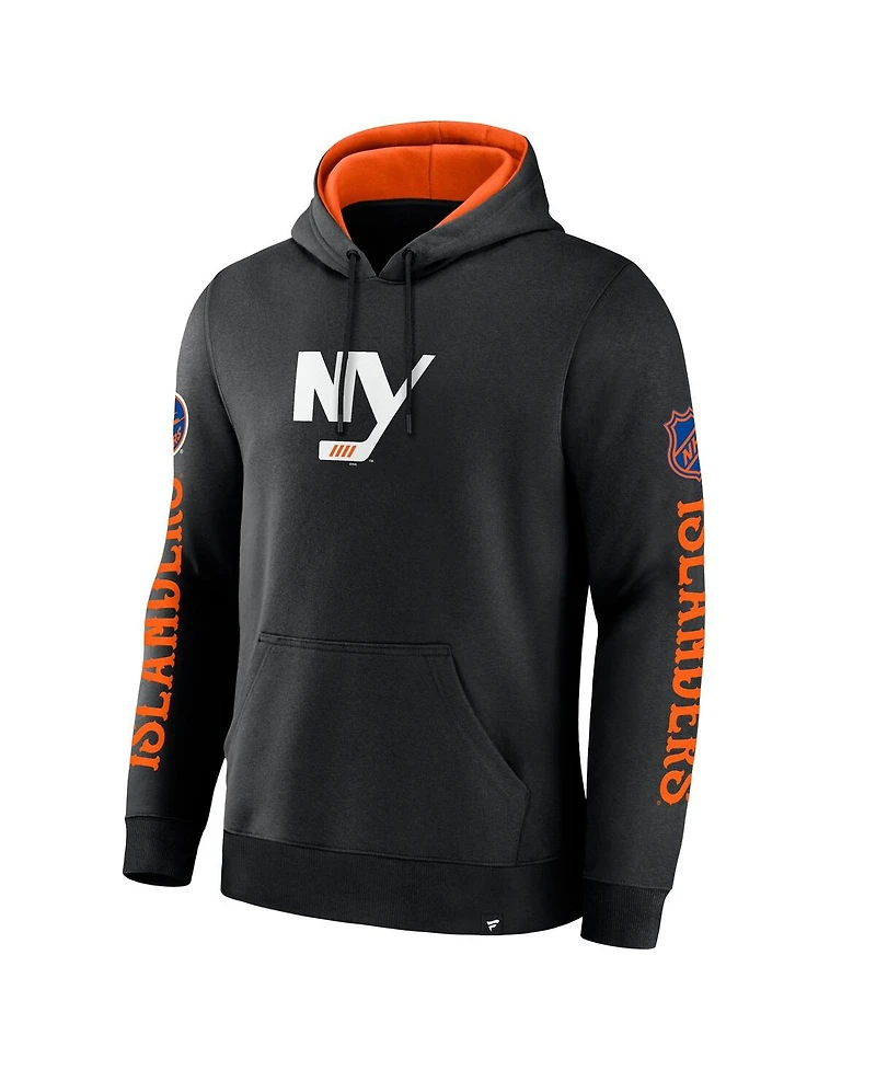 Fanatics Men's Black New York Islanders Big City Legacy Fleece Pullover Hoodie