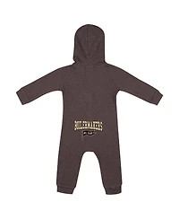 Colosseum Baby Boys and Girls Charcoal Purdue Boilermakers Zando-Zan Waffle Full-Snap Hooded Romper