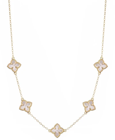 Adornia White Mother Of Pearl Floral Necklace