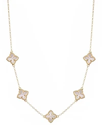 Adornia White Mother Of Pearl Floral Necklace