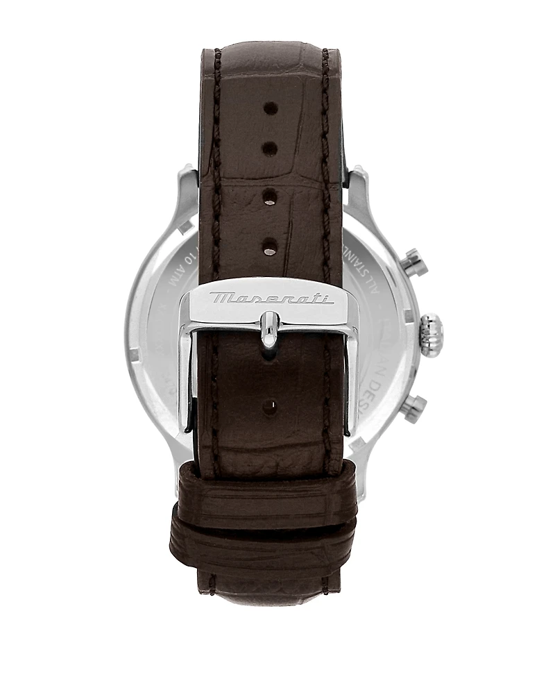 Maserati Men's Chronograph Brown Leather Watch, 42mm