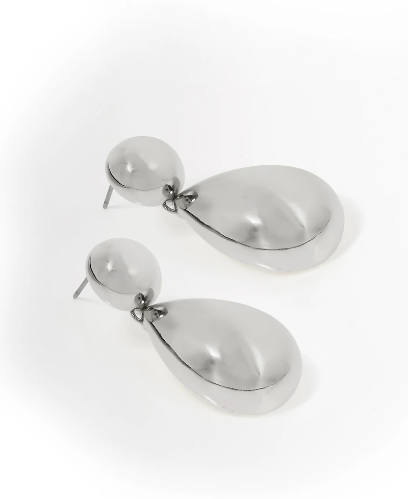 Steve Madden Dangling Sculpted Puffy Teardrop Earrings