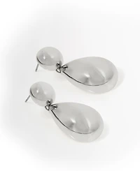 Steve Madden Dangling Sculpted Puffy Teardrop Earrings