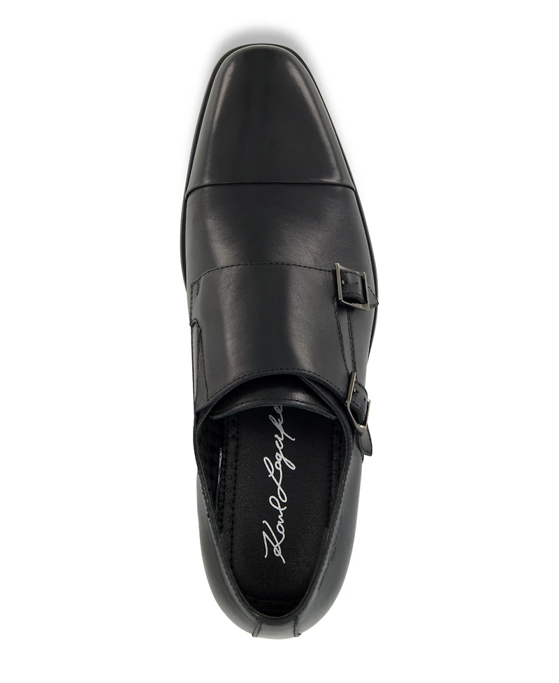 Karl Lagerfeld Paris Men's Double Monk Cap Toe Dress Shoe