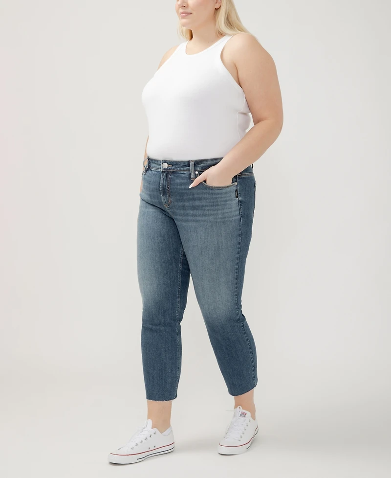 Silver Jeans Co. Plus Elyse Mid Rise Comfort Fit Ankle Straight