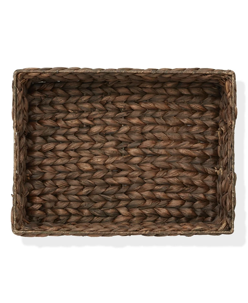 Casafield (Set of 4) Water Hyacinth 12-1/2"x17"x5" Pantry Baskets w/ Chalkboard Labels and Marker