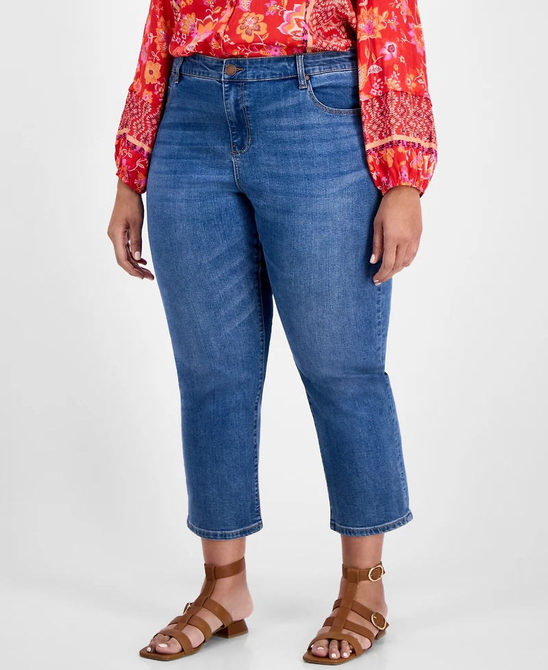 Liverpool Plus Kennedy Cropped Straight Leg Jeans