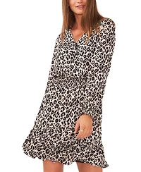 Vince Camuto Women's Leopard-Print Wrap-Front Mini Dress