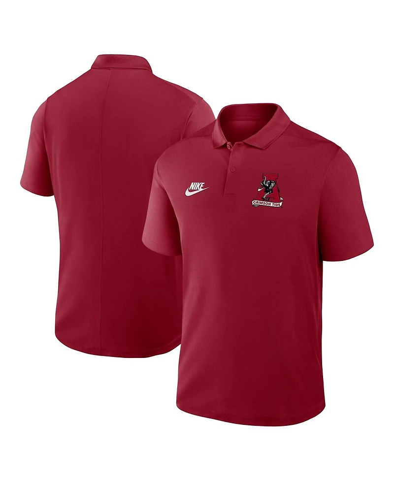 Nike Men's Crimson Alabama Tide Primetime Victory Legacy Vault Logo Performance Polo Shirt