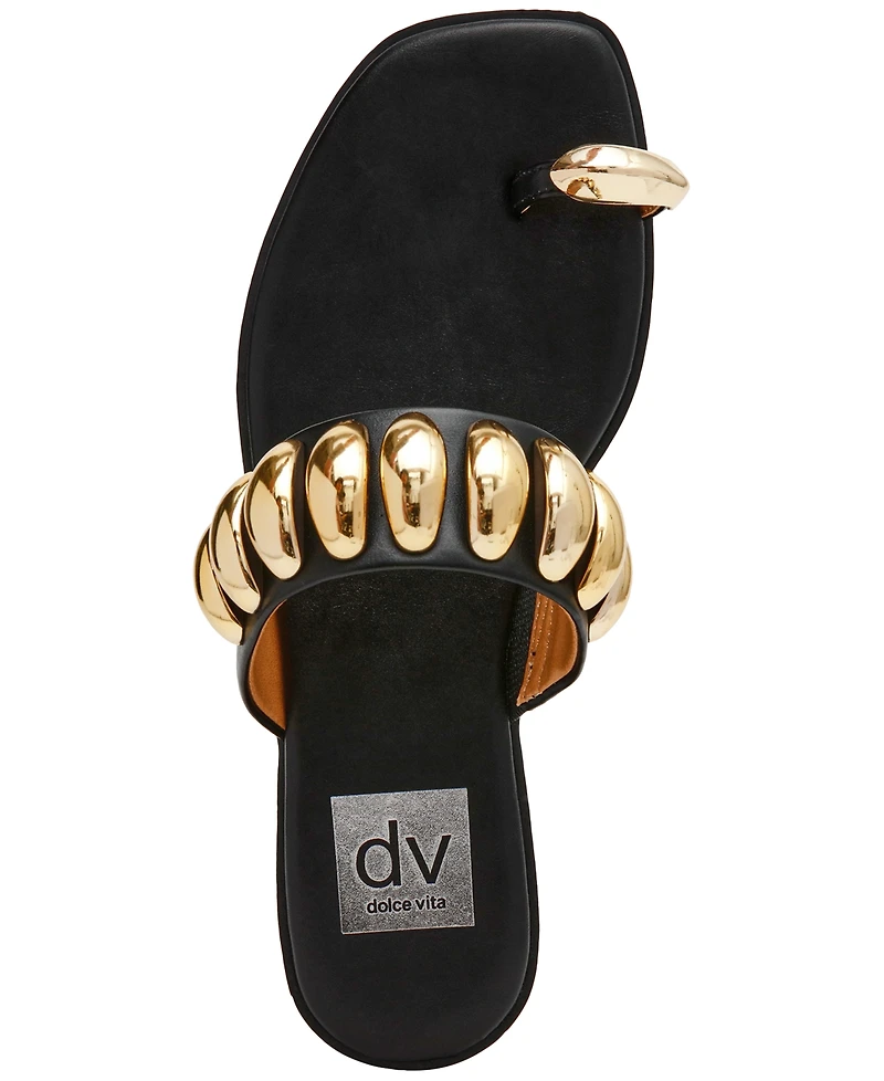 Dv Dolce Vita Women's Moon Embellished Thong Slide Flat Sandals