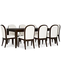 Mazen 9-Pc. Dining Set (Table & 8 Curved Side Chairs)