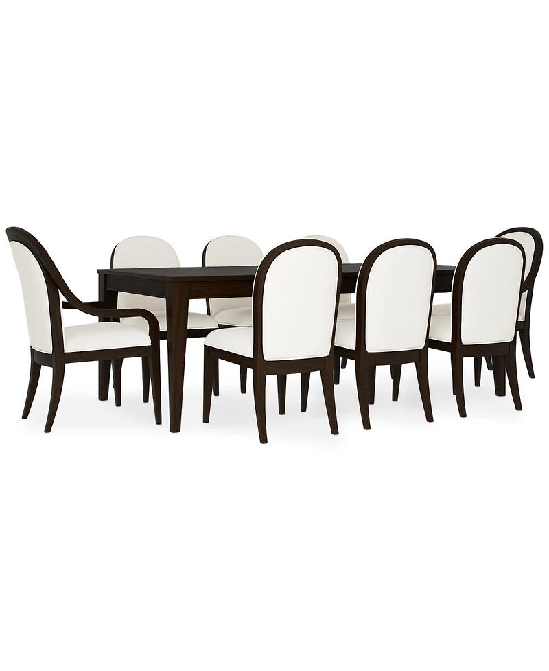 Mazen 9-Pc. Dining Set (Table, 6 Curved Side Chairs & 2 Arm Chairs)
