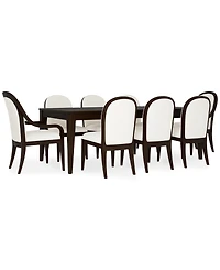 Mazen 9-Pc. Dining Set (Table, 6 Curved Side Chairs & 2 Arm Chairs)