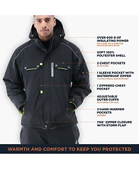 RefrigiWear Men's Extreme Hooded Jacket Heavy-Duty Winter Coat, Insulated Cold-Weather Outerwear