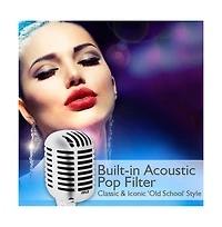 Pyle Classic Retro Dynamic Vocal Microphone – Vintage Style with 16' Xlr Cable (Silver)