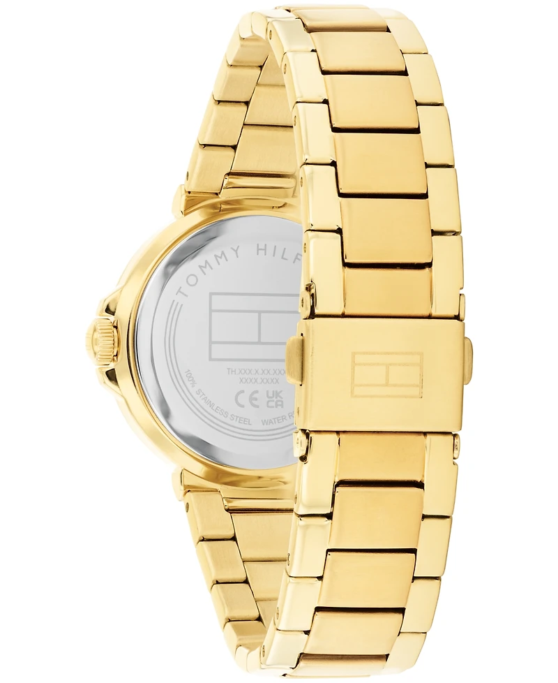Tommy Hilfiger Women's Quartz Gold-Tone Stainless Steel Bracelet Watch, 34mm